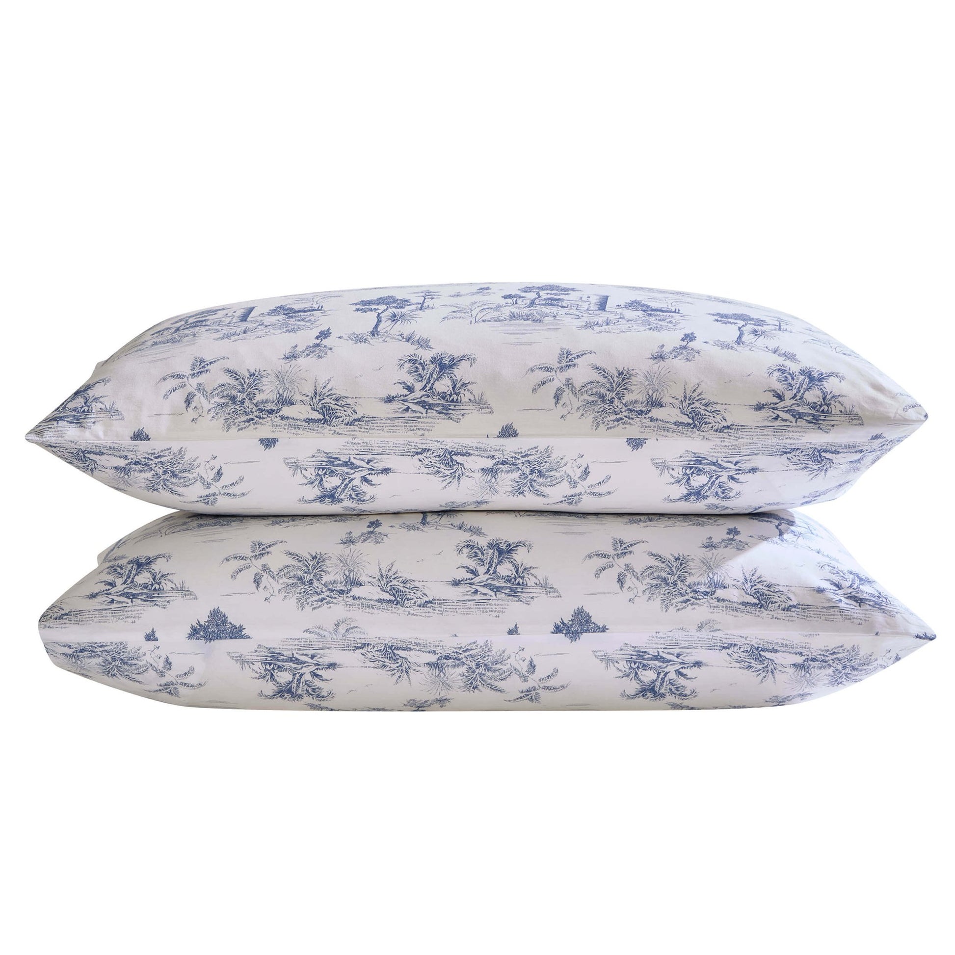 Ophelia Toile Print 100% Cotton 200 Thread Count Duvet Cover & Pillowcase Set - Light Blue - DUSK