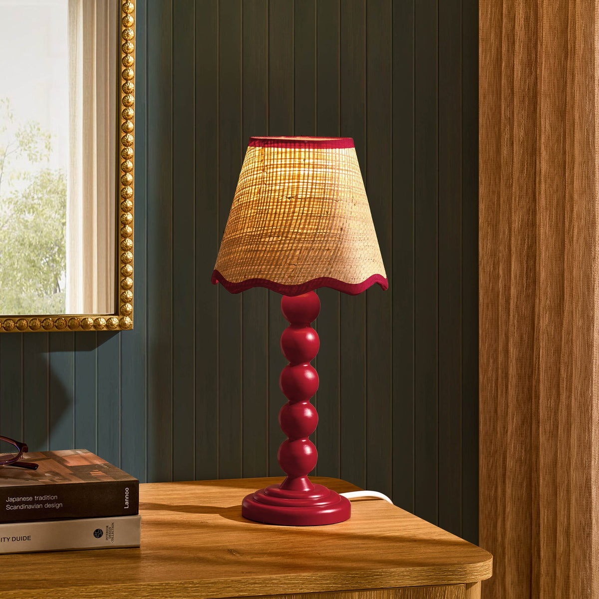 Ori Scallop Bobbin Table Lamp - Burgundy - DUSK