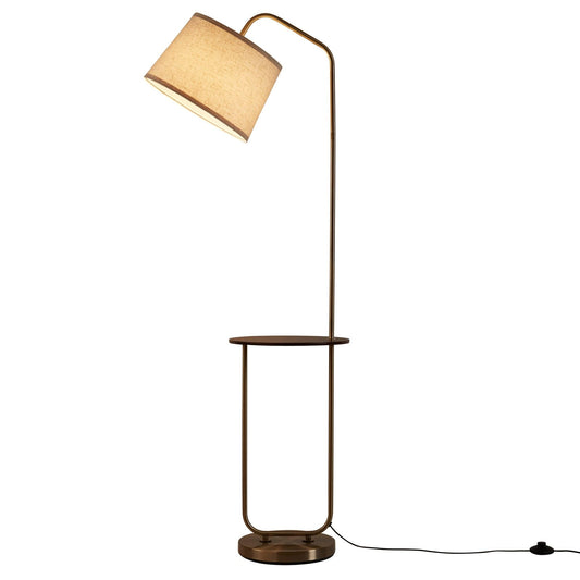 Orianna Floor Lamp with Side Table - Gold - DUSK