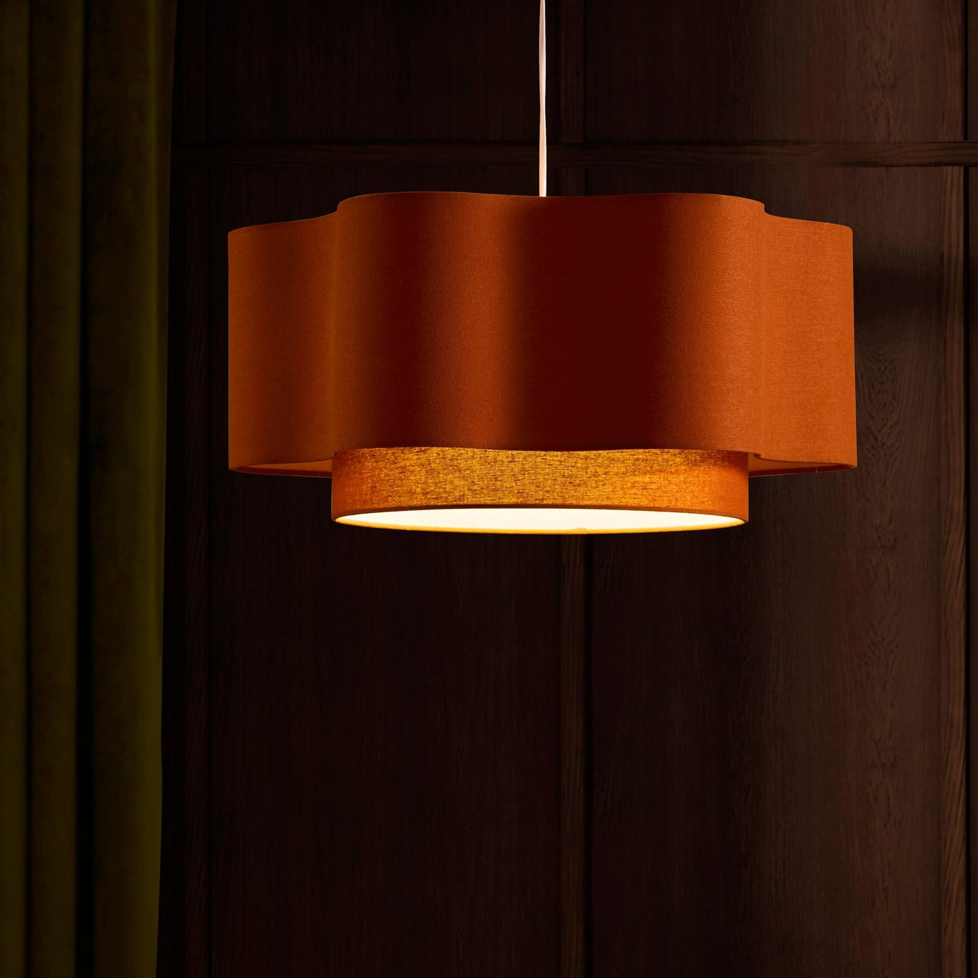 Orlaya Two - Tier Scalloped Ceiling Shade - Burnt Orange - DUSK