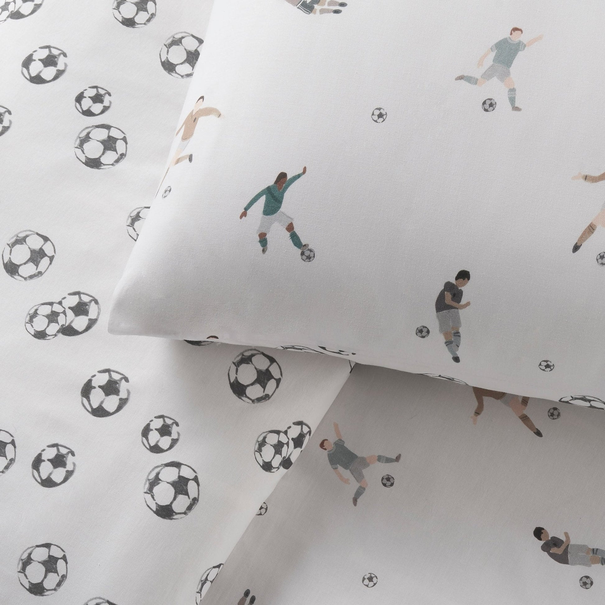 Oscar Reversible Football 100% Cotton Duvet Cover Set - DUSK