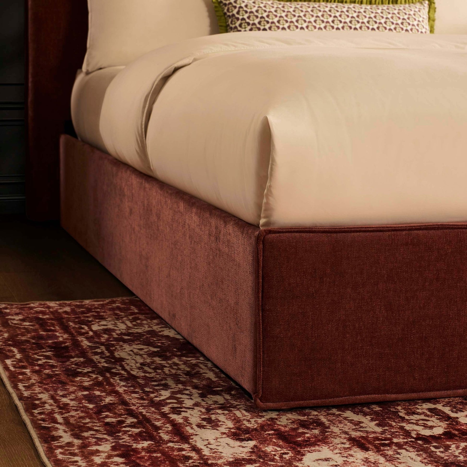 Oslo Ottoman Storage Bed - Chenille Dark Rust - DUSK