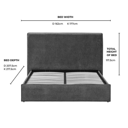 Oslo Ottoman Storage Bed - Chenille Dark Rust - DUSK