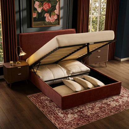 Oslo Ottoman Storage Bed - Chenille Dark Rust - DUSK