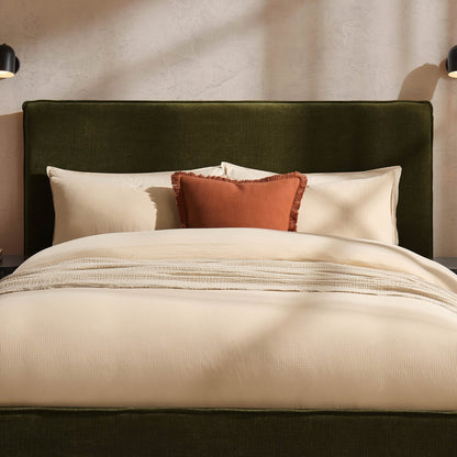 Oslo Ottoman Storage Bed - Chenille Olive - DUSK