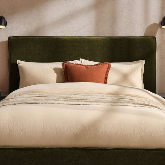 Oslo Ottoman Storage Bed - Chenille Olive - DUSK