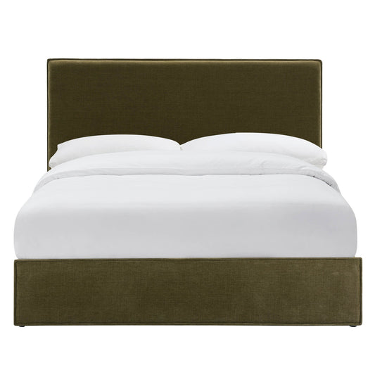 Oslo Ottoman Storage Bed - Chenille Olive - DUSK