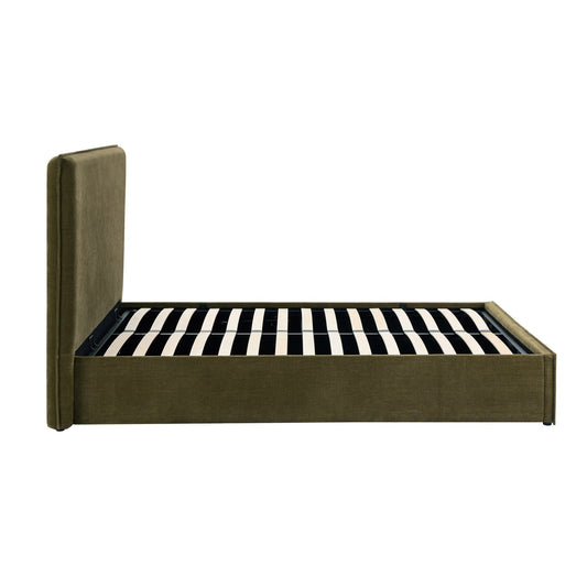 Oslo Ottoman Storage Bed - Chenille Olive - DUSK