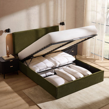 Oslo Ottoman Storage Bed - Chenille Olive - DUSK
