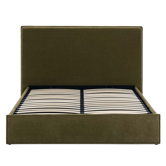 Oslo Ottoman Storage Bed - Chenille Olive - DUSK