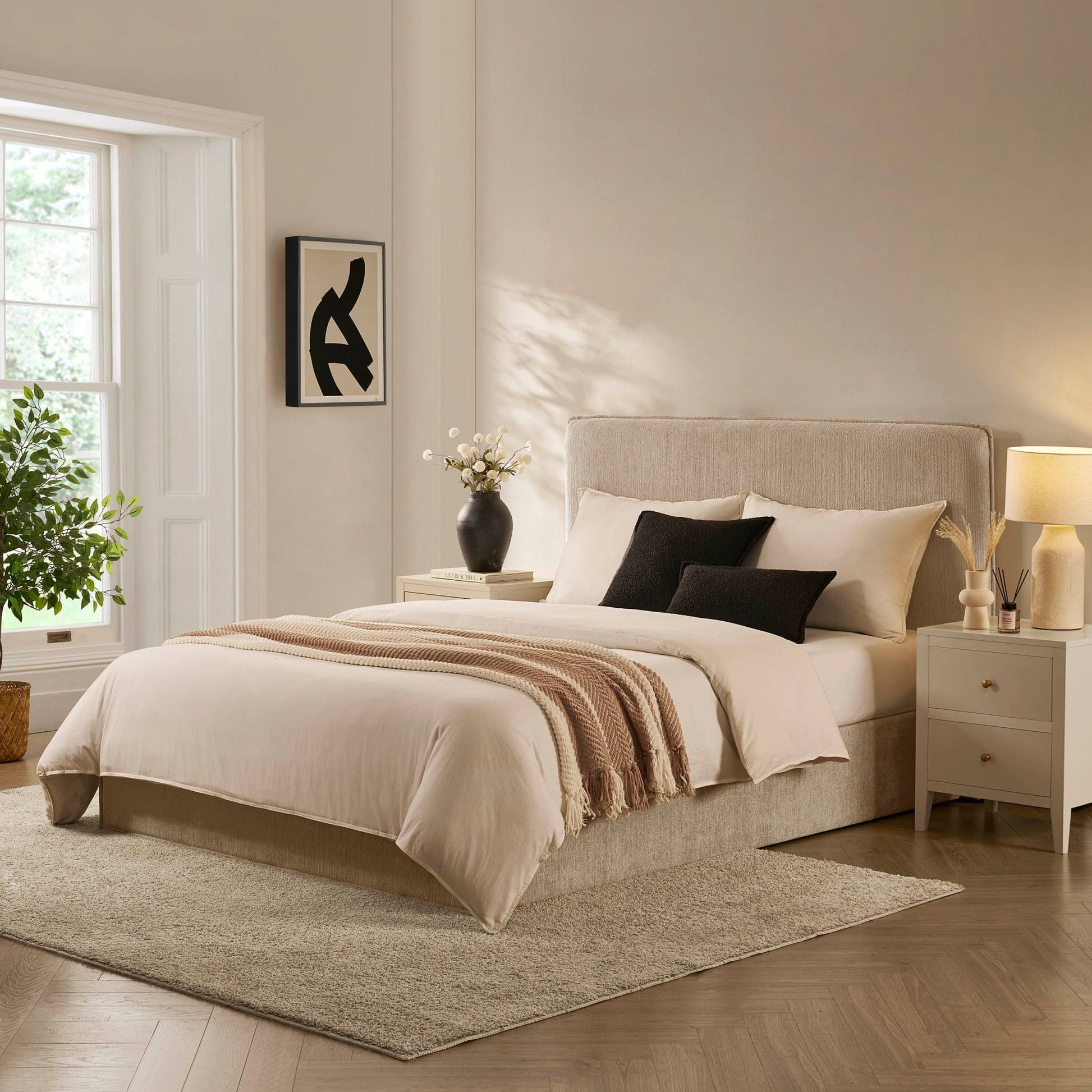 Oslo Ottoman Storage Bed - Textured Oatmeal - DUSK