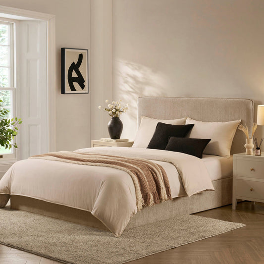 Oslo Ottoman Storage Bed - Textured Oatmeal - DUSK