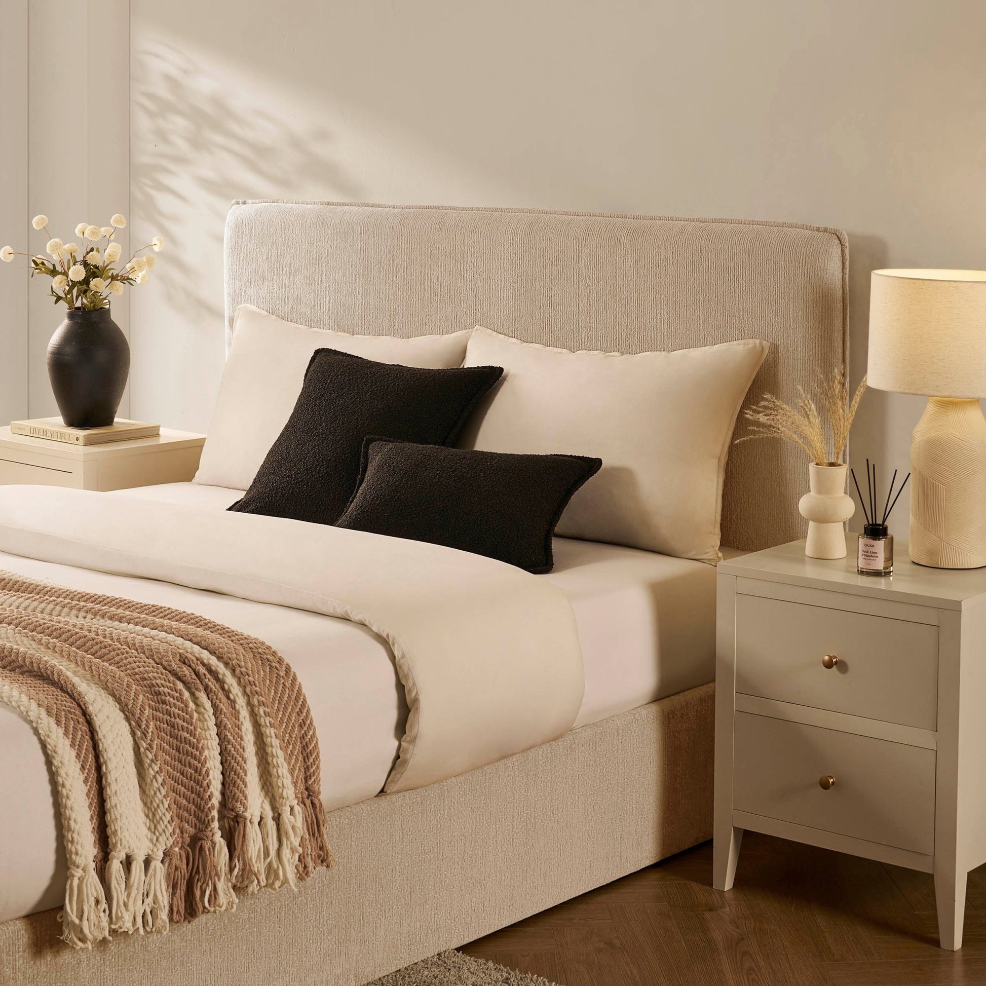 Oslo Ottoman Storage Bed - Textured Oatmeal - DUSK