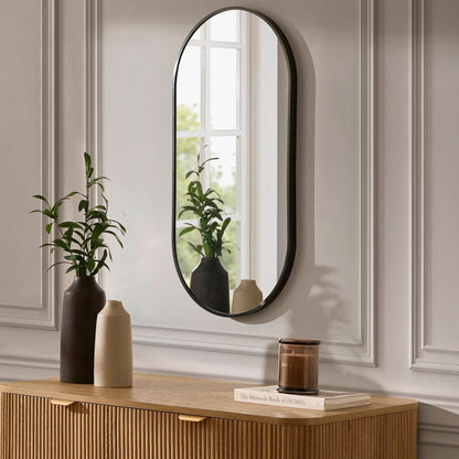 Oval Wall Mirror - Black - DUSK