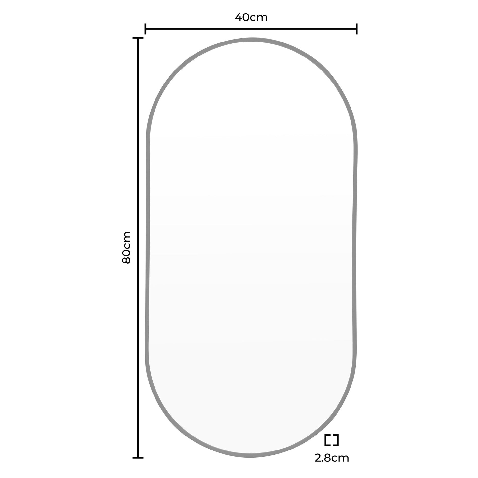 Oval Wall Mirror - Black - DUSK