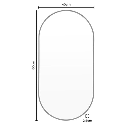 Oval Wall Mirror - Black - DUSK