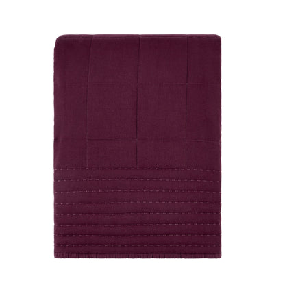 Oxford 100% Pure Cotton Quilted Bedspread - Aubergine - DUSK