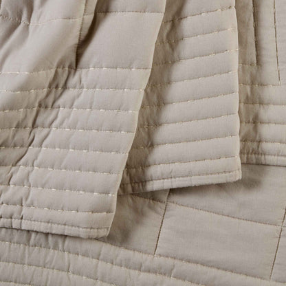 Oxford 100% Pure Cotton Quilted Bedspread - Champagne - DUSK
