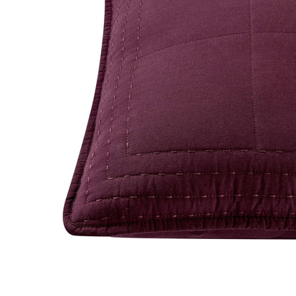 Oxford 100% Pure Cotton Quilted Cushion Cover - Aubergine - DUSK