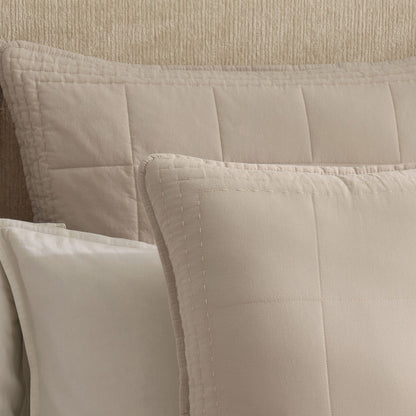 Oxford 100% Pure Cotton Quilted Cushion Cover - Champagne - DUSK