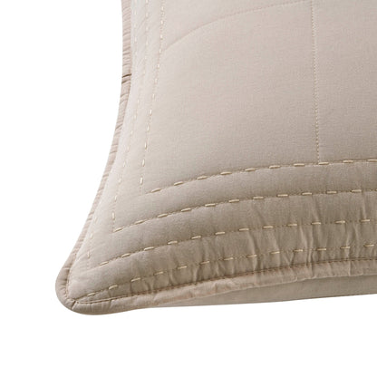 Oxford 100% Pure Cotton Quilted Cushion Cover - Champagne - DUSK