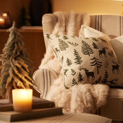 Pack of 2 Christmas Cushion Covers - Forest Green - DUSK