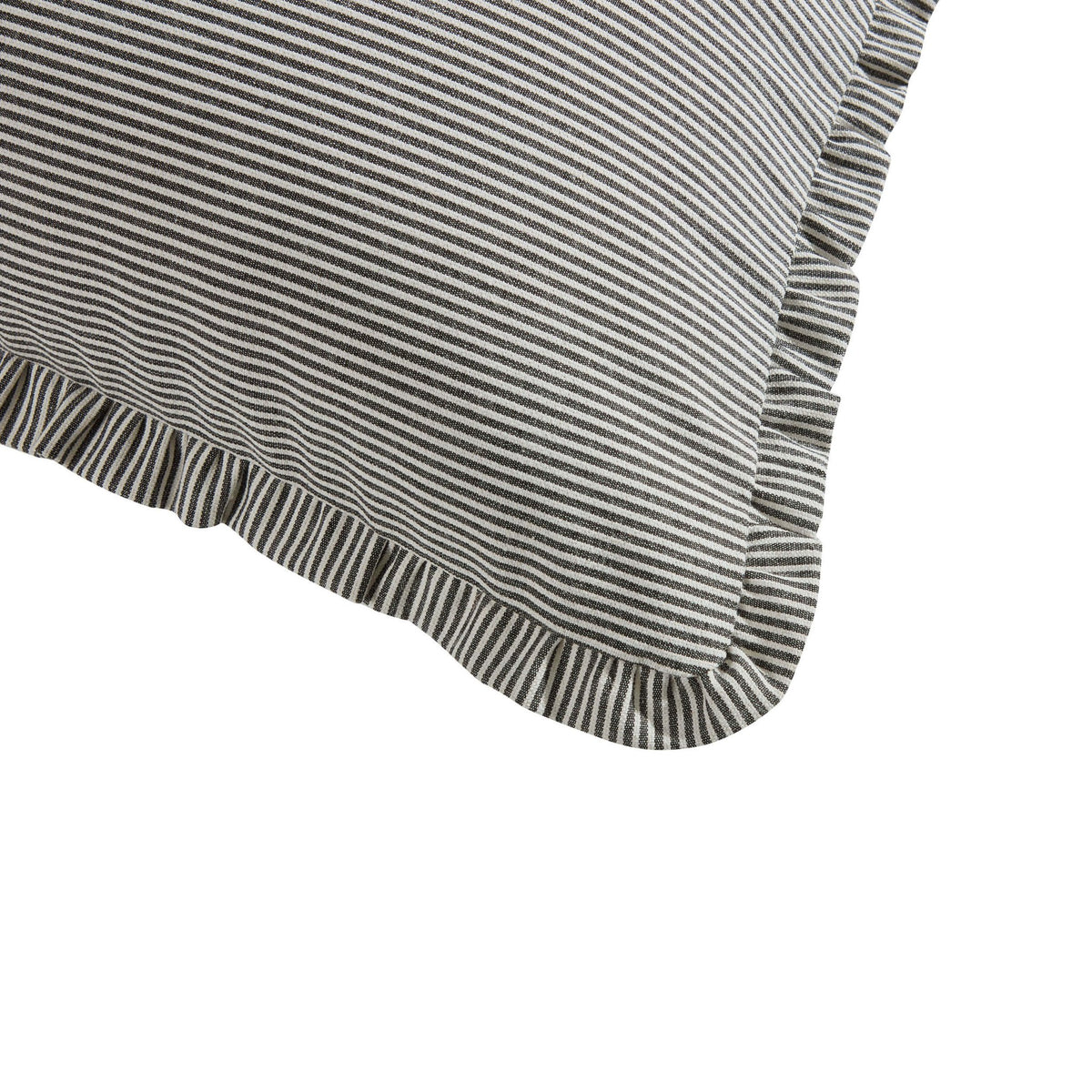 Pack of 2 Stripe Frill Edge Waterproof Outdoor Cushion Covers - Charcoal - DUSK