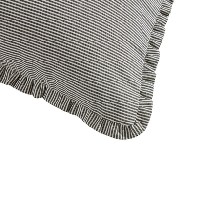Pack of 2 Stripe Frill Edge Waterproof Outdoor Cushion Covers - Charcoal - DUSK