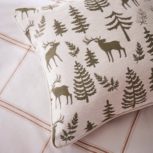 Pack of 2 Woodland Cushion Covers - Forest Green - DUSK