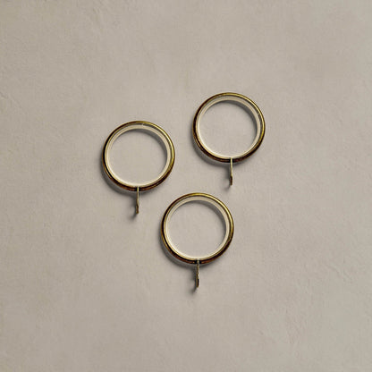 Pack of 8 Metal Curtains Rings - Brass - DUSK