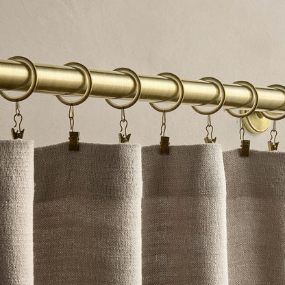 Pack of 8 Metal Curtains Rings - Brass - DUSK