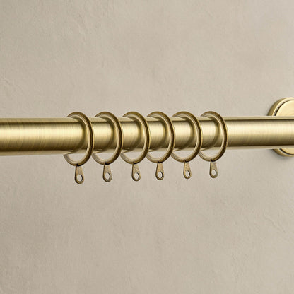 Pack of 8 Metal Curtains Rings - Brass - DUSK