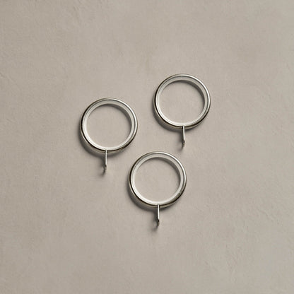 Pack of 8 Metal Curtains Rings - Silver - DUSK