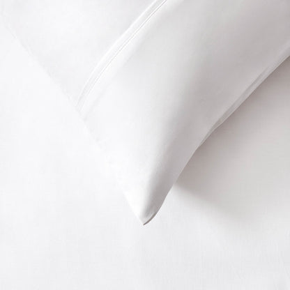 Pair of 100% Egyptian Cotton 600 Thread Count Classic Pillowcases - White - DUSK