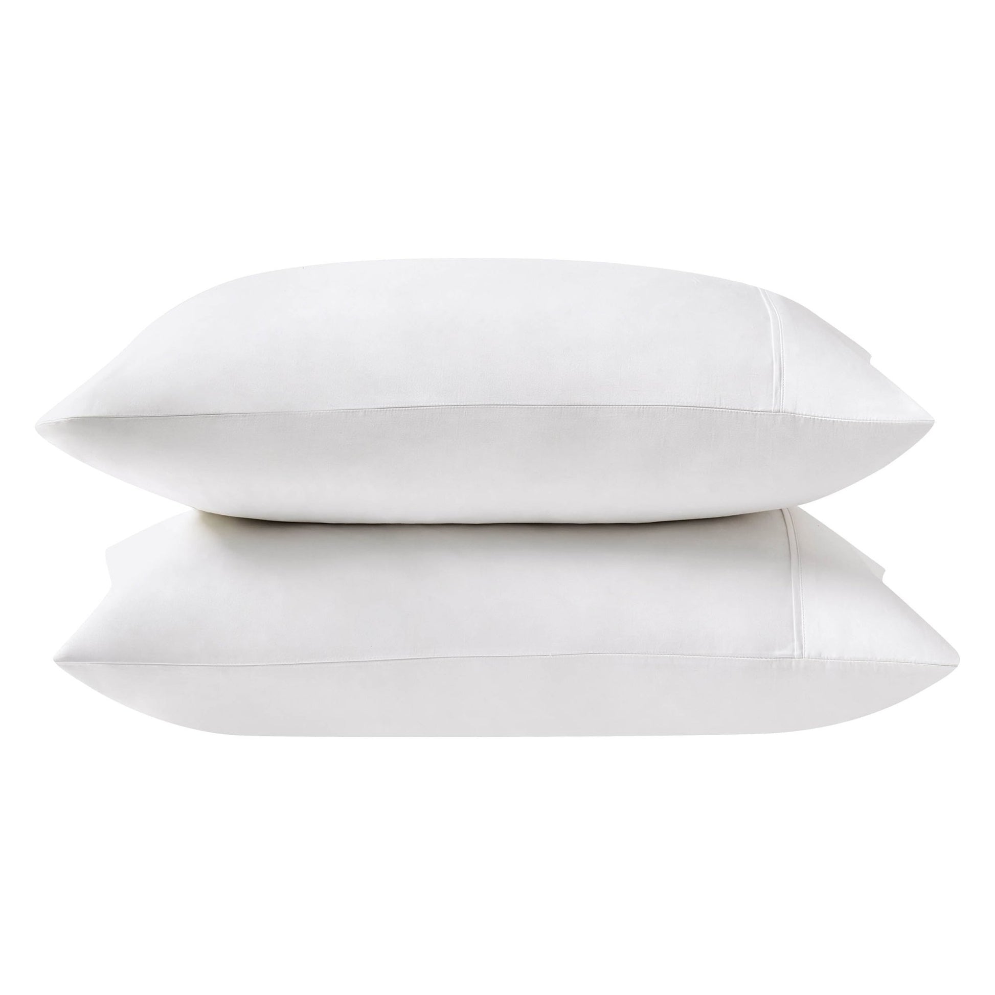 Pair of 100% Egyptian Cotton 600 Thread Count Classic Pillowcases - White - DUSK
