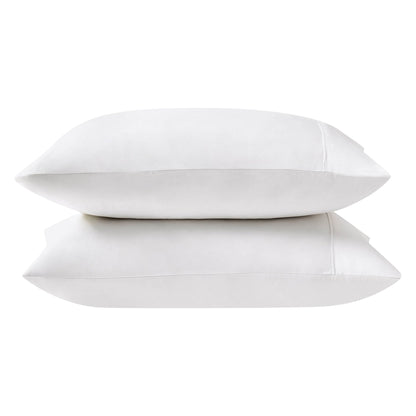 Pair of 100% Egyptian Cotton 600 Thread Count Classic Pillowcases - White - DUSK