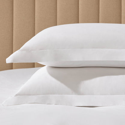 Pair of 100% Egyptian Cotton 600 Thread Count Oxford Pillowcases - White - DUSK