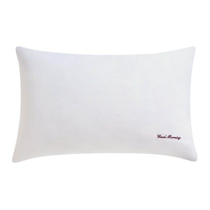 Pair of 200 Thread Count Slogan Embroidered Pillowcases - White - DUSK