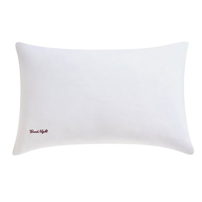 Pair of 200 Thread Count Slogan Embroidered Pillowcases - White - DUSK