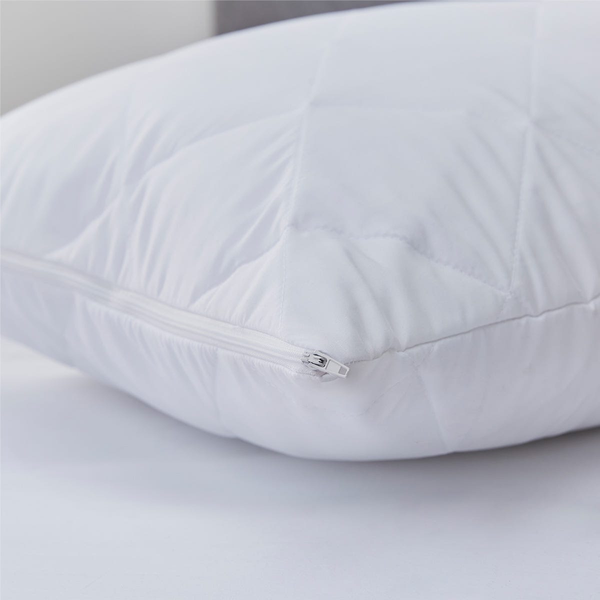 Pair of Anti - Allergy Feels Like Down Quilted Pillow Protectors - DUSK