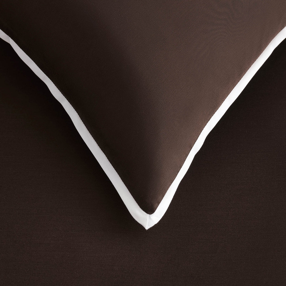 Pair of Bamboo 300 Thread Count Supersoft Cotton Plain Dye Classic Pillowcases - Chocolate - DUSK