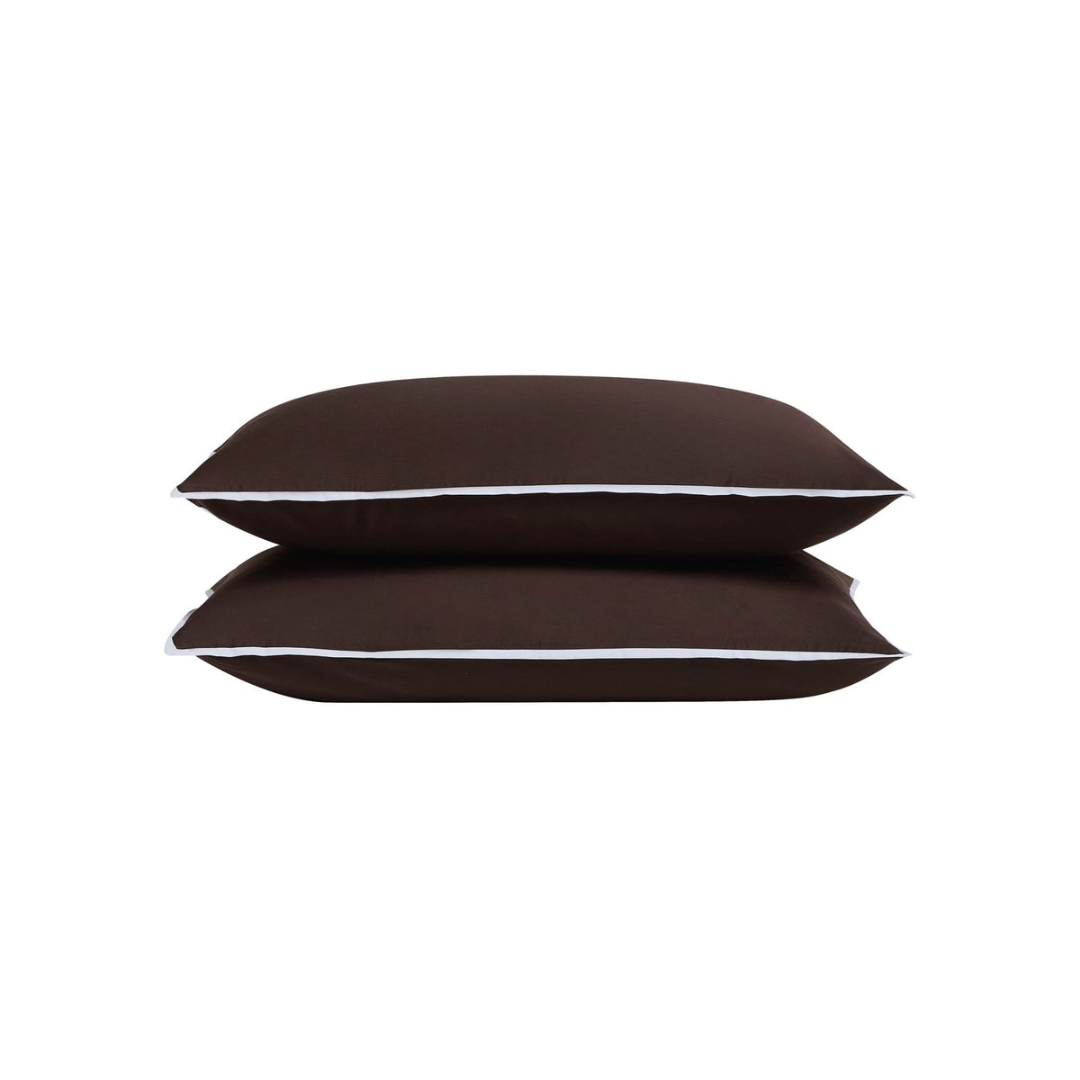 Pair of Bamboo 300 Thread Count Supersoft Cotton Plain Dye Classic Pillowcases - Chocolate - DUSK