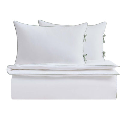 Pair of Cambridge Pillowcases with Bows - 200 Thread Count - Sage - DUSK