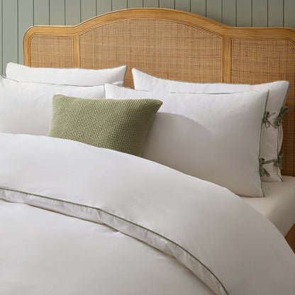 Pair of Cambridge Pillowcases with Bows - 200 Thread Count - Sage - DUSK
