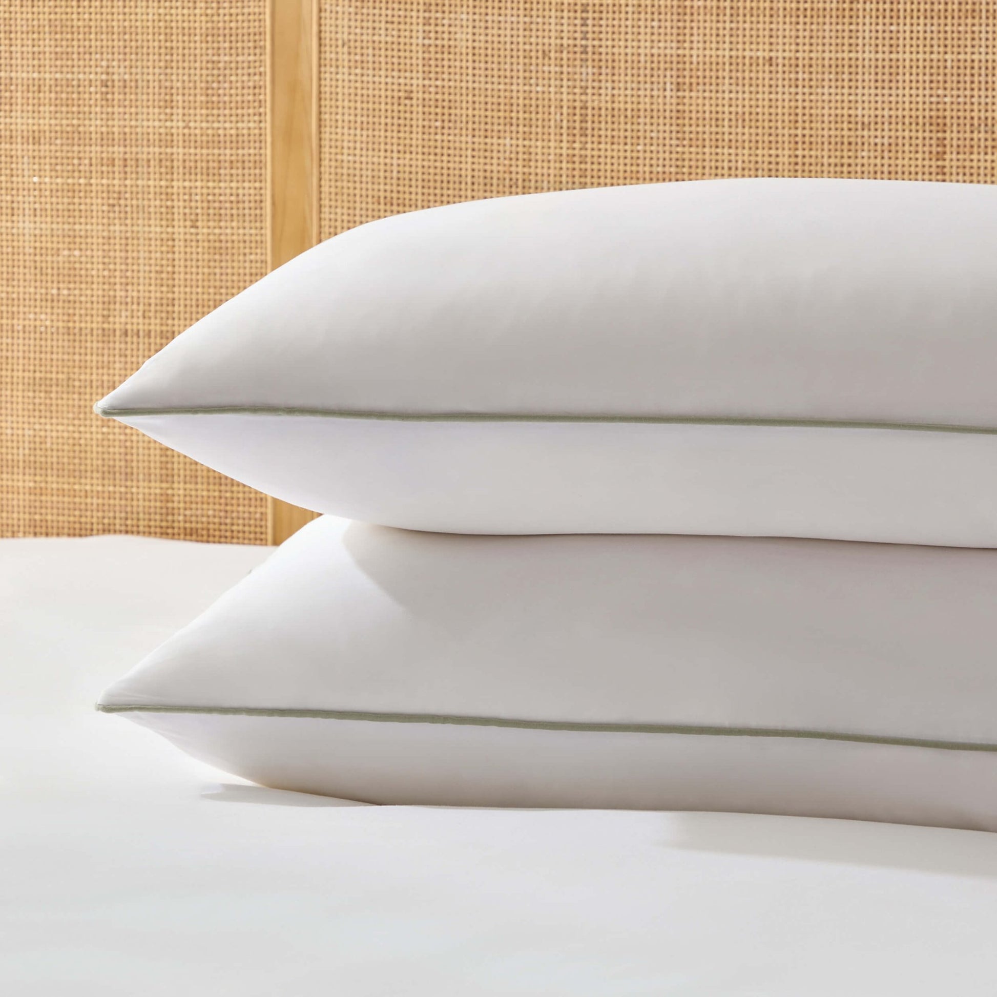 Pair of Cambridge Pillowcases with Bows - 200 Thread Count - Sage - DUSK