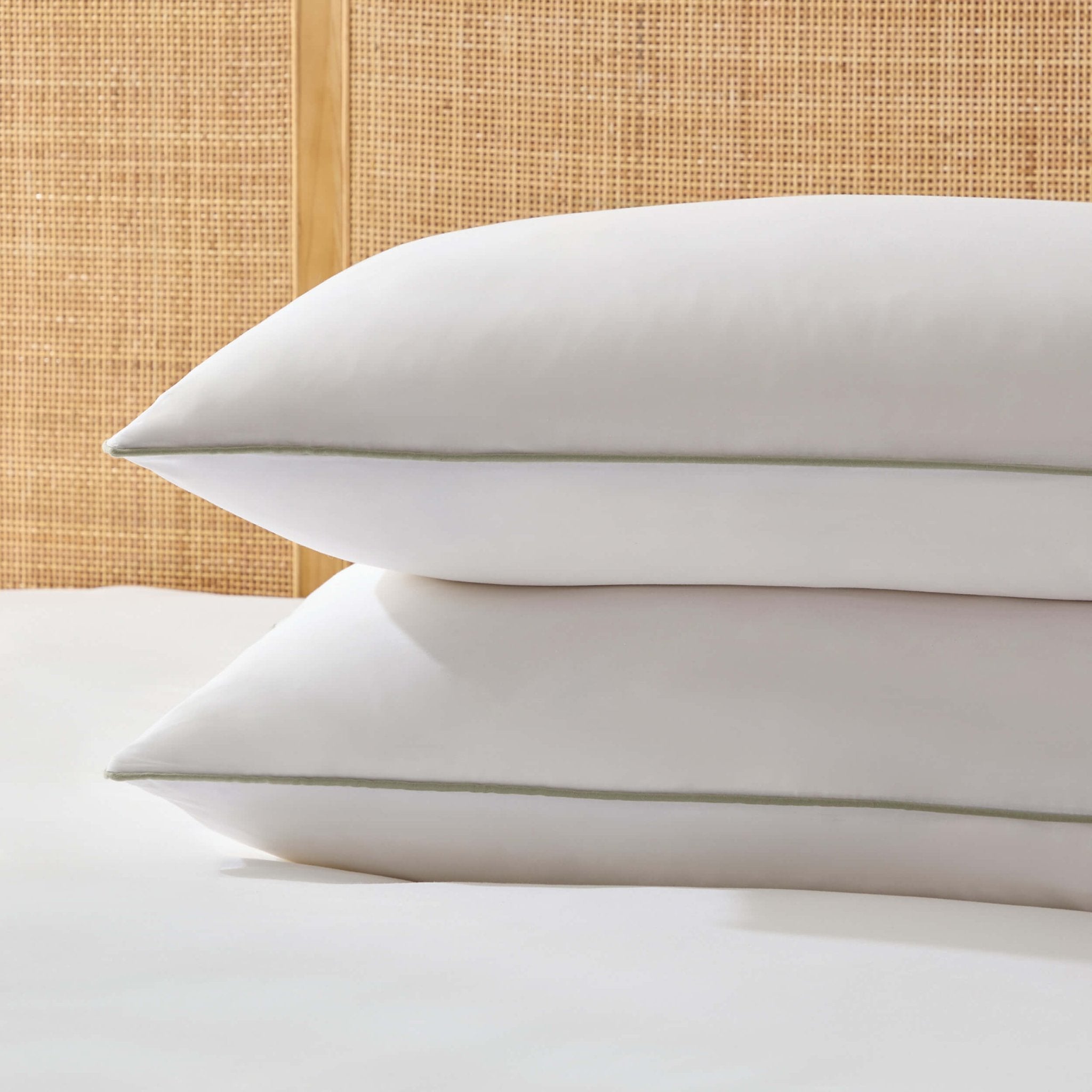 Pair of Cambridge Pillowcases with Bows - 200 Thread Count - Sage - DUSK