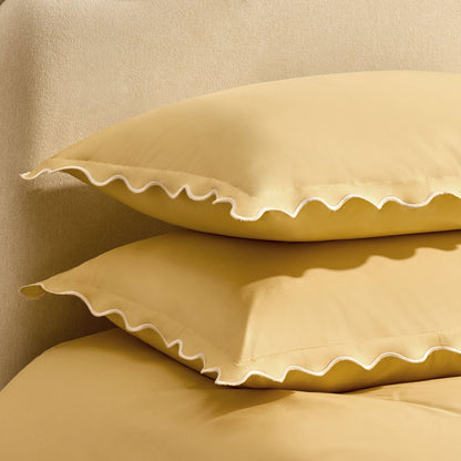Pair of Grace Embroidered Edge 100% Cotton 200 Thread Count Oxford Pillowcases - Buttermilk - DUSK