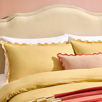 Pair of Grace Embroidered Edge 100% Cotton 200 Thread Count Oxford Pillowcases - Buttermilk - DUSK