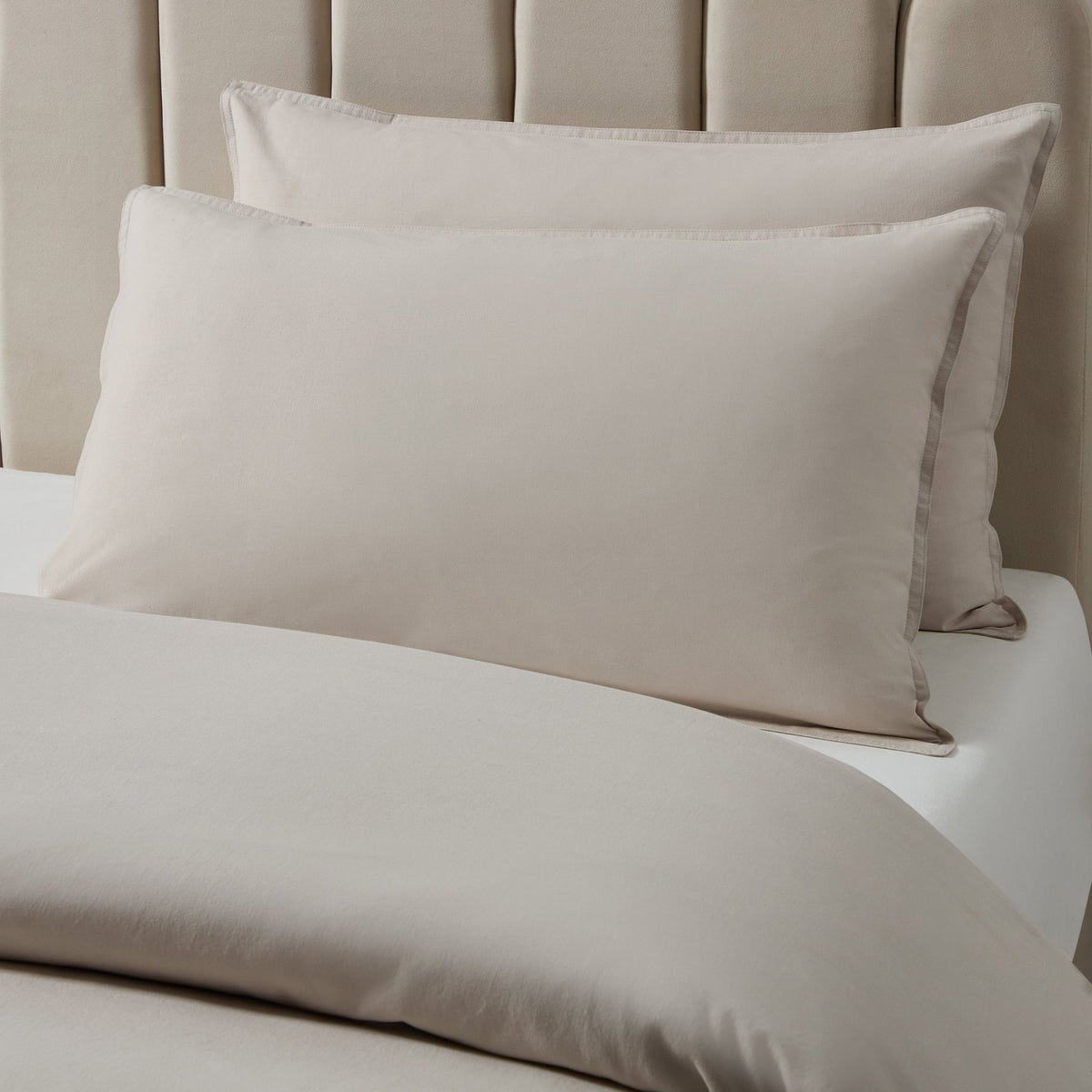Pair of Linen Cotton Blend Pillowcases - Desert Sand - DUSK