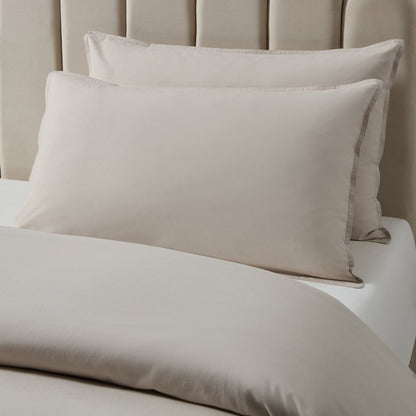 Pair of Linen Cotton Blend Pillowcases - Desert Sand - DUSK